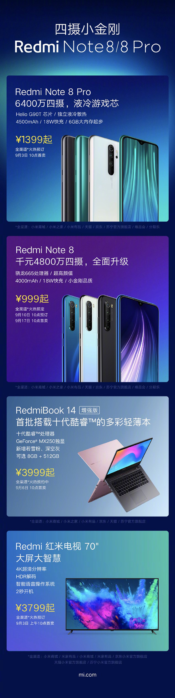 紅米Note 8系列發(fā)布會新品匯總&nbsp;